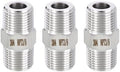 METALLIXITY 3PCS 3/8" MNPT x 3/8" MNPT Thread SUS304 Hex Nipple Adapter | Male Straight Extension Adapters, 304 Stainless Steel Pipe Fittings for Water Line, Tub Spout/Shower Head