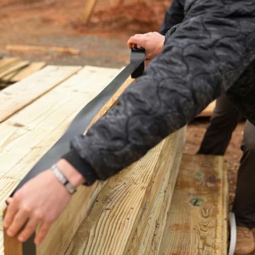 FrogTape Pro Grade Deck and Joist Flashing Tape - 12 Inch Width (12 in. x 50 ft) - All Weather & UV Resistant Linerless Tape for Decking, Wood, Beams with Advanced Acrylic Adhesive - 13 mils - Black