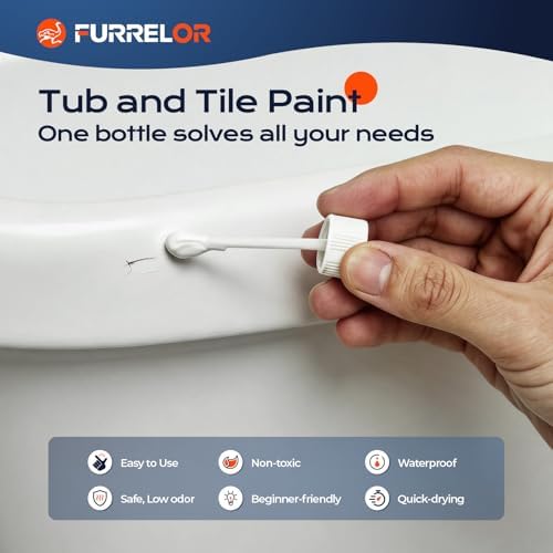 White Tub Tile Touch Up Paint, 50ml/2.5oz Porcelain Countertop Repair Paint