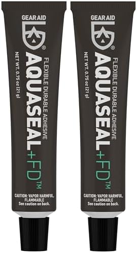 GEAR AID Aquaseal FD Flexible Durable Repair Adhesive for Fixing Tears and Holes in Waders, Wetsuits, PVC Inflatables, Vinyl and Outdoor Gear, Dries Clear, 0.75 oz, 2 Pack