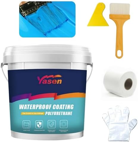 Polyurethane Waterproof Coating, 1000g Waterproof Coating for Wood sealant/Concrete sealant, Super Strong Bonding Waterproof Anti-Leakage Agent, Sealant for Concrete,Wood Wall, Skylight, Rv (Blue1)