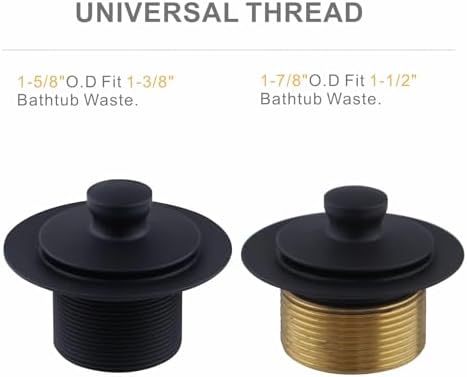 WELLUP Black Bathtub Drain Conversion Kit,Lift & Turn Tub Drain Overflow