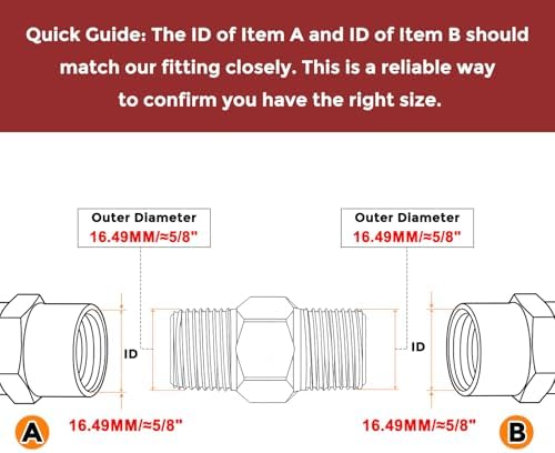 3/8" Male NPT to 3/8" Male NPT SUS304 Hex Nipple | Solid Male Pipe Adapter Hose Connectors for Pipe Repair, Bathroom Remodel, Tool Extensions, Compression, Irrigation
