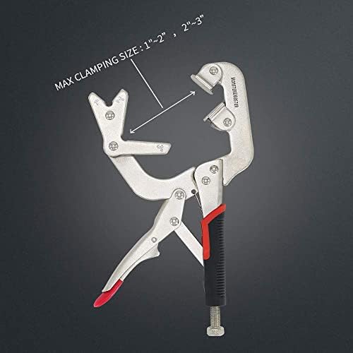 Monster & Master Welding Pipe Plier Clamps, 10" C-Clamp Locking with V-Pads