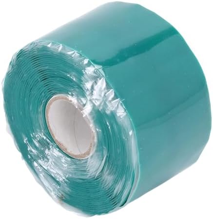 Cosiki Self Fusing Silicone Tape, Black Leak Seal Tape, Pipe Repair Wrap with 2.5mpa Tensile Strength, 50C to 260C, Ideal for Emergency Pipe Repair & Hose Fixation, 1.97inx16.4ft (Green)