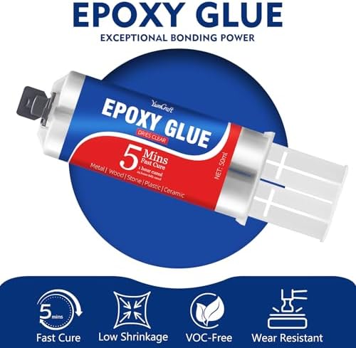 5 Minute Epoxy Glue 3.4oz Clear 2 Part Strong Fast Cure Adhesive Repair