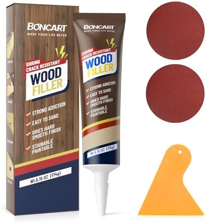 Boncart Wood Filler, 6.15 oz Paintable Wood Putty