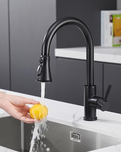 Kitchen Faucet Head Replacement, Matte Black Pull Down Spray Head
