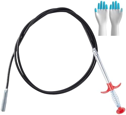 Drain Snake 79 Inch, Flexible Grabber Claw Hair Drain Clog Remover Tool