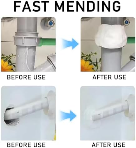 Waterproof Sealant Mastic, 6 Pack New Type White Seal Putty Waterproof Duct Seal Repair Sealing Clay, Quick Mending Mud for Drain Connection, Suitable for Wall Hole, Air Conditioning Hole Repair