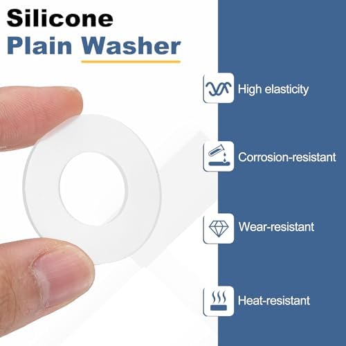 PATIKIL M18 Silicone Flat Washer, 20 Pcs 18mm ID 36mm OD 2mm Thick Plain Washer Grommets O-Ring Sealing Gasket Spacer for Faucet Pipe Water Hose Shower Door Handles, White