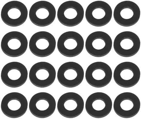PATIKIL M3 Silicone Flat Washer, 20 Pcs 3mm ID 6mm OD Plain Washer Grommets O-Ring Sealing Gasket Spacer for Faucet Pipe Water Hose Shower Door Handles, Black