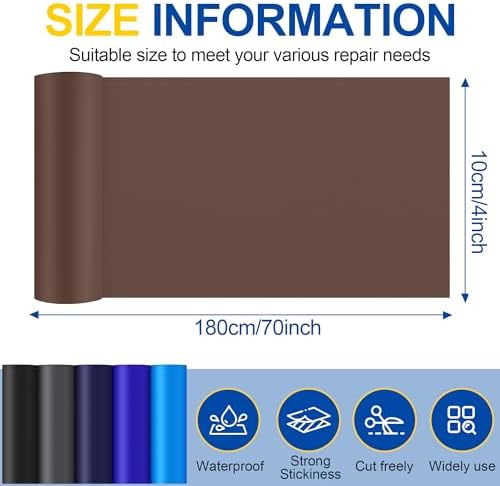Fabric Repair Tape, Self Adhesive Nylon Repair Patch Kit Dark Brown 4"x 70"