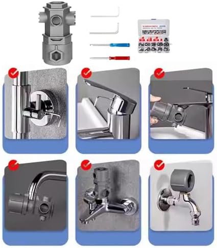 Tap Tool Kit, Plumbing Repair Wrench, Plumbing Kit, Under Sink Tools, Wrench for Drain Pipe, Faucet Maintenance Tools, Drain Hose 10 x 5 x 4.8cm