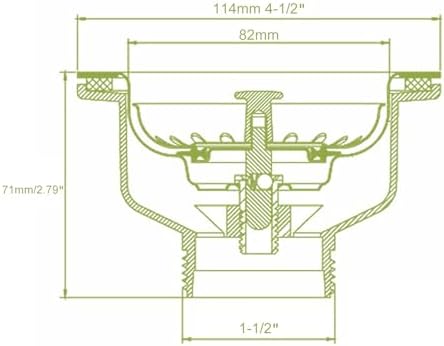 3-1/2 ‘’Kitchen Sink Drain Assembly Kit 304 Stainless Steel Sink Strainer Drain Basket Replacement with Sink Stopper Sealing Lid for Kitchen Bathroom Drain Kit
