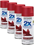 Rust-Oleum 334063 Painter's Touch 2X Ultra Cover Spray Paint, 12 oz, Satin Colonial Red (Pack of 4)