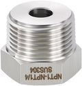 METALLIXITY 1PCS 1" MNPT x 1/4" FNPT Thread SUS304 Hex Bushing Extension | 304 Stainless Steel Pipe Fittings, Tube Adapters Convert for Water Line, Tub Spout/Shower Head