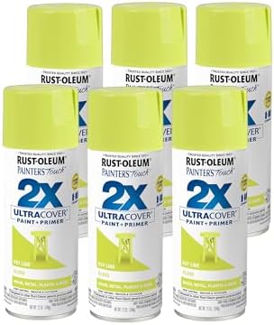 Rust-Oleum 334036-6PK Painter's Touch 2X Ultra Cover Spray Paint, 12 oz, Gloss Key Lime, 6 Pack