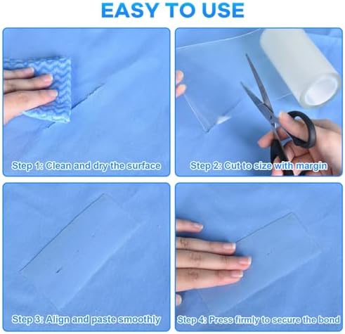 YoleShy Clear Waterproof Tape 4 in X 10 Ft, Rv Awning Repair Tape Weather Resistant Camper Canvas Repair Kit for Fabric, Tarp, Tent, Rv Roof, Versatile