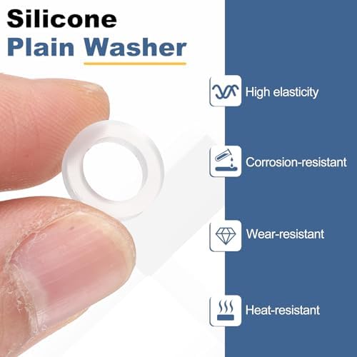 PATIKIL M10 Silicone Flat Washer, 20 Pcs 10mm ID 16mm OD 2mm Thick Plain Washer Grommets O-Ring Sealing Gasket Spacer for Faucet Pipe Water Hose Shower Door Handles, White