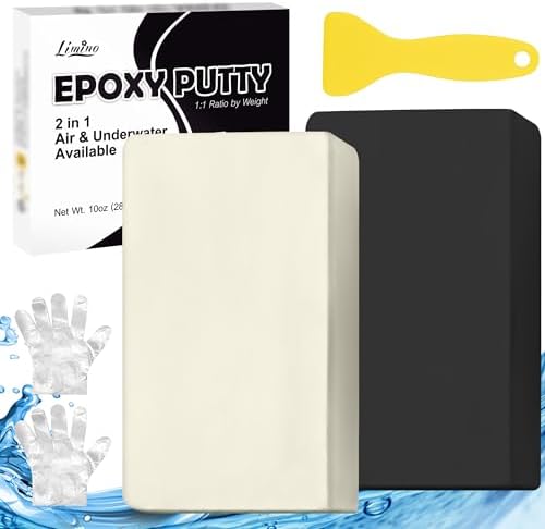 Epoxy Putty - 10oz Fast Repair Multipurpose Clay, Strong Adhesion Metal Filler Putty for Fixing Leaks, Cracks, Filling - 2 Part Epoxy Sculpt Clay for Bonding Metal, Tile, Ceramics, Plastic (Black)