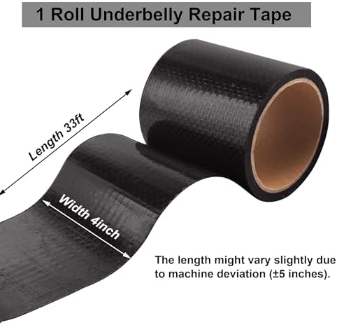 PlusRoc RV Underbelly Material Flex Belly Tape Tear Repair Patch(4'' x 33') | Waterproof Permanent Sealing Adhesive for Mobile Home, Camper Travel Trailer