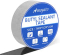 Double Sided Butyl Sealant Tape, 2" x 82' - 28 Mil Thick Black Vapor Barrier Butyl Tape for Crawl Space Wall Liner, Concrete, Foundation, Waterproof Adhesive for RV & Window Repair