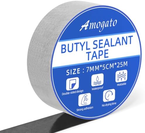 Double Sided Butyl Sealant Tape, 2" x 82' - 28 Mil Thick Black Vapor Barrier Butyl Tape for Crawl Space Wall Liner, Concrete, Foundation, Waterproof Adhesive for RV & Window Repair