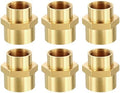 METALLIXITY 6PCS 3/8" FeMale NPT x 1/4" FeMale NPT Thread Brass Coupling | Brass Pipe Fittings, Coupler Hex Head Adapter for Water Line, Tub Spout/Shower Head