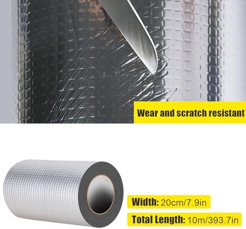 Butyl Tape, Waterproof RV Sealant Tape Butyl Rubber UV-Resistant Roofing Tape for Camper Marine Boat Truck Window Glass Roof Leak Patching Pipe Sealing (32.8ft x 7.87in)
