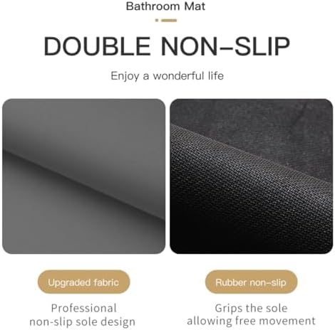 Super Absorbent Bath Mat for Shower & Tub, Bathroom Door Strip Runner, Under Shower Curtain Drip Rail, Non-Slip Floor Protector, Cut to Fit (Light Grey, 31''x12'')