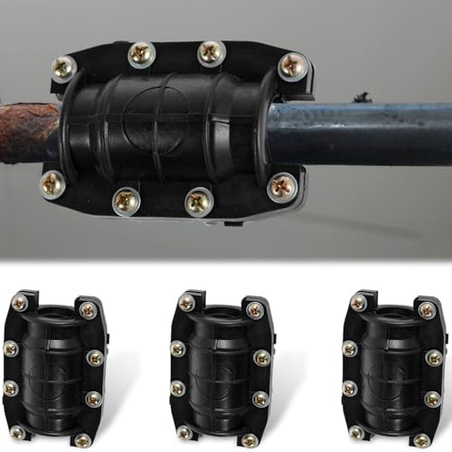 US 3Pcs Pipe Repair Clamp Anti-Impact Water Pipe Leak Repair Clamp Sturdy Emergency Pipe Repair Kit Pipe Repair Fixture Pipe Clamp for Cast Iron Pipes Cement Pipes PVC Pipes PE Pipes(25mm,black)