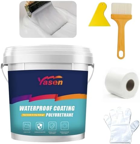 Polyurethane Waterproof Coating, 300g Waterproof Coating for Wood sealant/Concrete sealant, Super Strong Waterproof Anti-Leakage Agent, Sealant for Concrete,Wood Wall, Skylight, Rv (White)