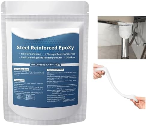 Steel Reinforced Epoxy Putty,Metal Repair Putty for Filling Cracks and Holes,Waterproof Heat-Resistant Epoxy Putty Repair Kit for Pipe Metal,Wood,Ceramic,Tile,Plastic(A)