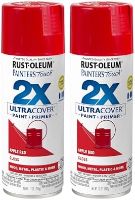 Rust-Oleum Painter's Touch 2X Ultra Cover Spray Paint, Gloss Apple Red
