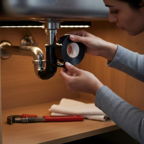 Black Seal Self-Fusing Silicone Repair Tape, Waterproof Pipe Sealing, Stretch-Resistant Tape Weatherproof Self Fusing Sealing Tape for Emergency Pipeline Repair/Cable Bandage/Tool Fixing