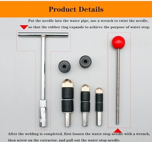 Stainless Steel Emergency Pipe Stopper, Water Blocking Tool With Water Hot Melt Pipes Leakage Repair Tool,Pipe Water Leak Stopper Kit for Plugging Water Repair Plumbing