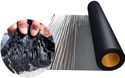 Aluminum Flashing Roll with Self-Adhesive Backing - Waterproof Roofing Tape, Sealing Aluminum Foil Butyl Tape Peel & Stick Bitumen Membrane for Roof Cladding Repair(1x13.1ft)