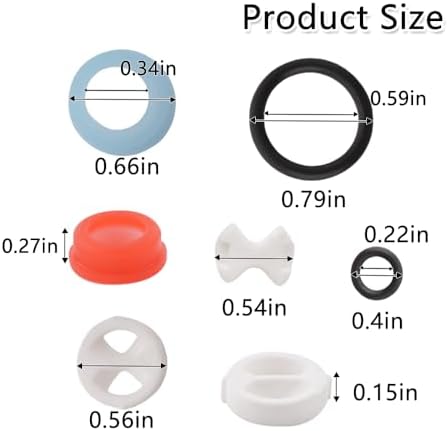 24 Pcs Pleochroic Faucet Washers Assortment Kit, Silicon Washer Insert Turn Replacement Accessories Valve Tap Ceramic Disc Cartridges, for Repairing Faucet Leak Worn Out Washer Replacements, O Ring