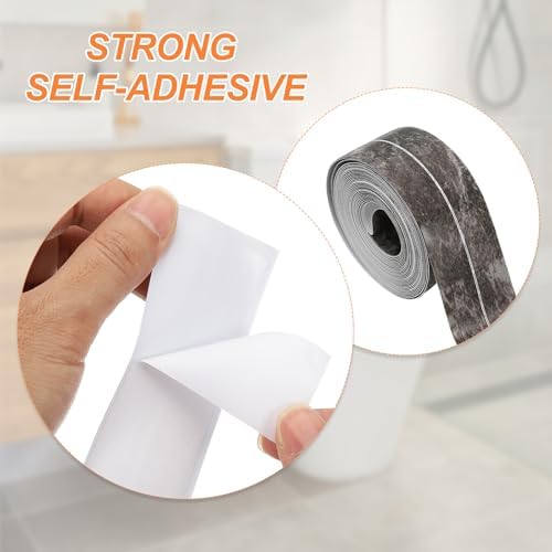 PATIKIL Caulk Tape Waterproof Self Adhesive, PVC Toilet Caulking Sealant Strip Bathtub Caulk Sealing Strip Tape for Bathroom Kitchen Countertop, Ink Painting (1.5 Inch x 16.4 Ft)