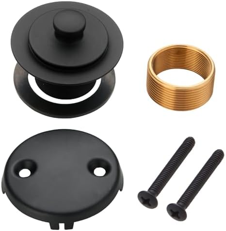 Wellup Bathtub Tub Drain Kit,Bathtub Drain Overflow Trim with 2 Hole Black