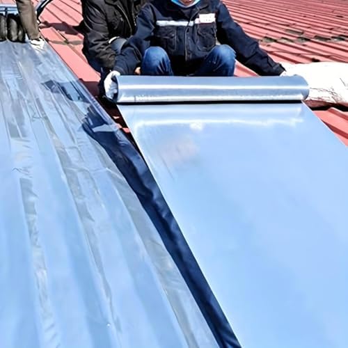 Waterproof Sealant Tape Self Adhesive Rubberized Asphalt Tape for RV Roof Metal Roof Corrugated Roof Leak Repair UV Resistant Heavy Duty Waterproofing Membrane(Silvery, 19.68in*196.85in)