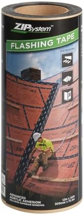 ZIP System Adhesive Flashing Tape for Windows & Doors, 12" x 50' Roll | Professional-Grade Acrylic Adhesive Flashing Tape for Windows, Doors & Rough Openings, Provides Weather Protection