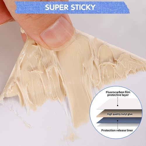 RV Roof Tape with Rubber Roller, 4 Inch x 50 Feet RV Sealant Tape for Camper Roof Repair, Boat Sealing, Trailer Roofing Seam Leaks, UV Resistant, Waterproof, White