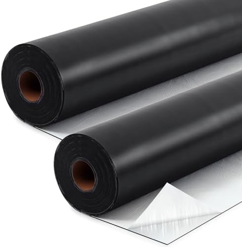 Pushglossy 2 Roll EPDM Rubber Roofing Membrane 50 Mil, 39" x 10 Ft, Black