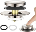 Universal Bathtub Stopper, Pop Up Bath Tub Drain Stoppers, EZ Install Bathtub Drain Replacement Trim Kit, Replaces Lift and Turn, Tip-Toe and Trip Lever Drains for Tub((Brushed Nickel)