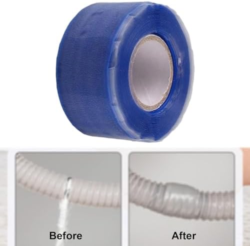 Self Fusing Silicone Tape Waterproof Self Fusing Strip Repair Tape Leakproof Pipe Seal Tape Silicone Material Suitable for Plumbin, Blue