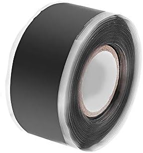 Self Fusing Silicone Tape 2.5cmx1.5m Waterproof Repair Tape for Air Hose Repair, PVC Pipe Repair, Leak Seal, Wire Insulation (Black)