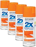 Rust-Oleum 334043 Painter's Touch 2X Ultra Cover Spray Paint, 12 oz, Gloss Real Orange (Pack of 4)