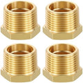 METALLIXITY 4PCS 3/4" MNPT x 1/2" FNPT Thread Brass Hex Bushing Extension | Brass Pipe Fittings, Tube Adapters Convert for Water Line, Tub Spout/Shower Head